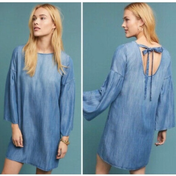 Anthropologie Cloth & Stone Chambray Dress XL - Picture 1 of 5